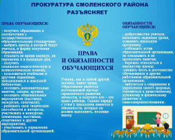 Памятка "Права и обязанности обучающихся" Памятка "Права и обязанности обучающихся".